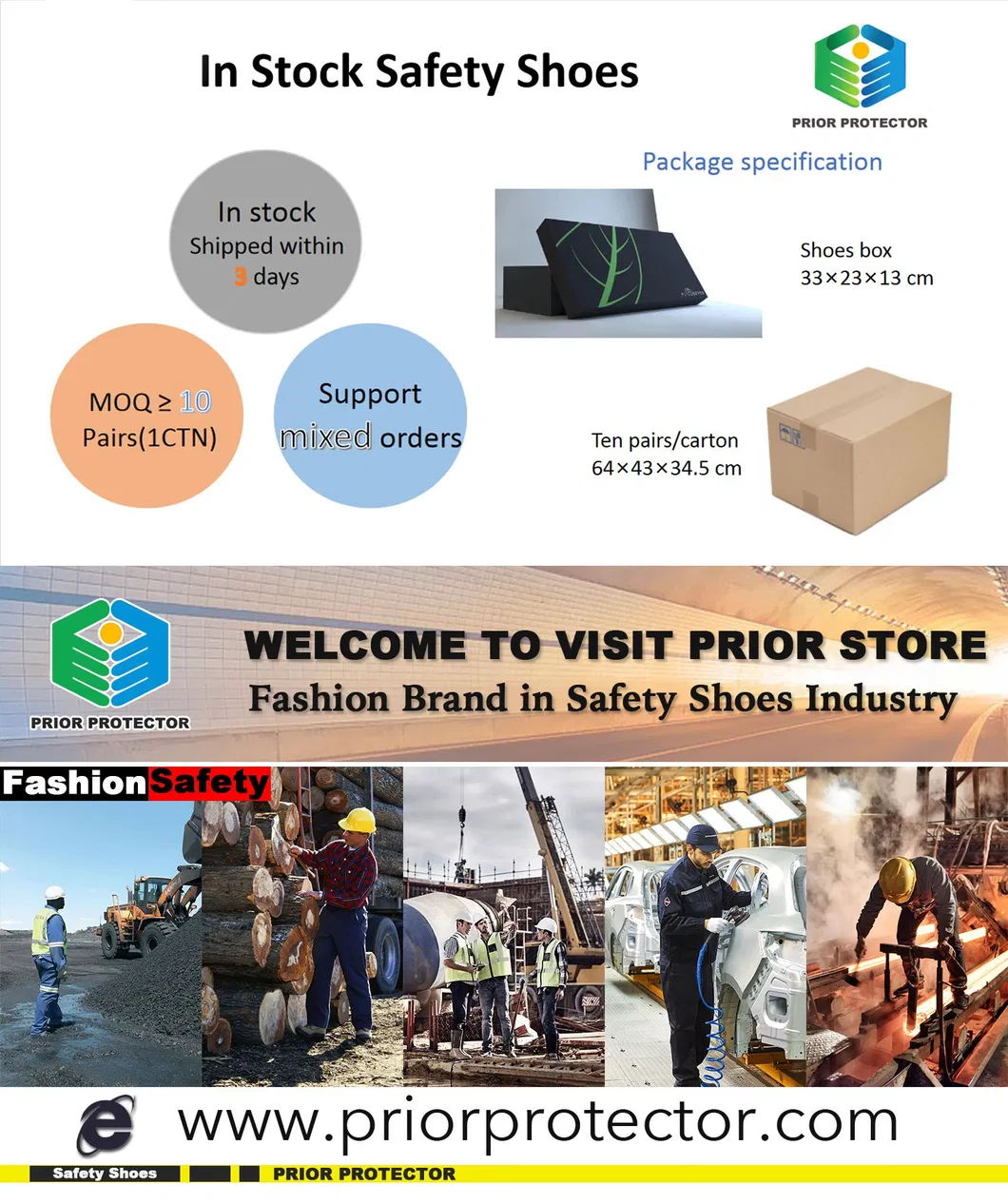 1 Pair Allen Cooper Leather Waterproof Steel Toe Safety Shoes