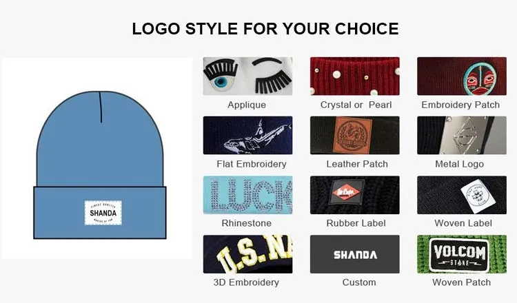 100% Acrylic Custom Design Cap Embroidery Winter Beanie Hats