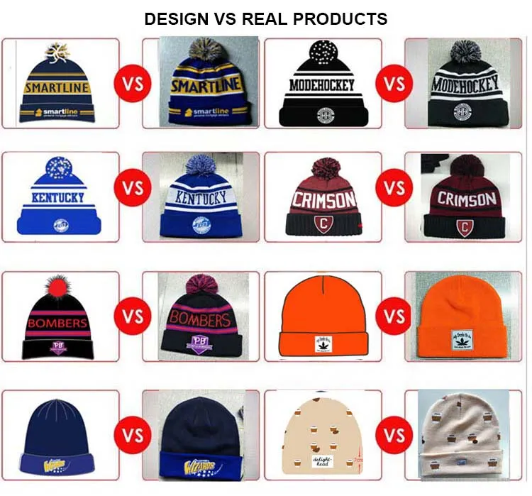 100% Acrylic Custom Design Cap Embroidery Winter Beanie Hats