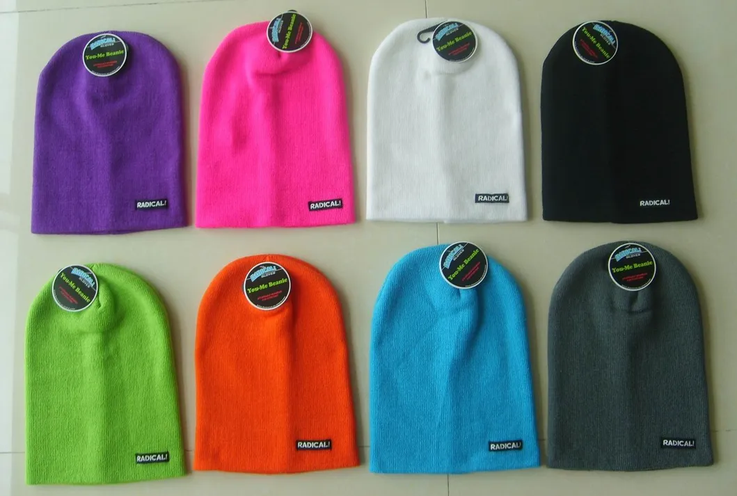 100% Acrylic Knitted Beanie Cap Hat with Earflap