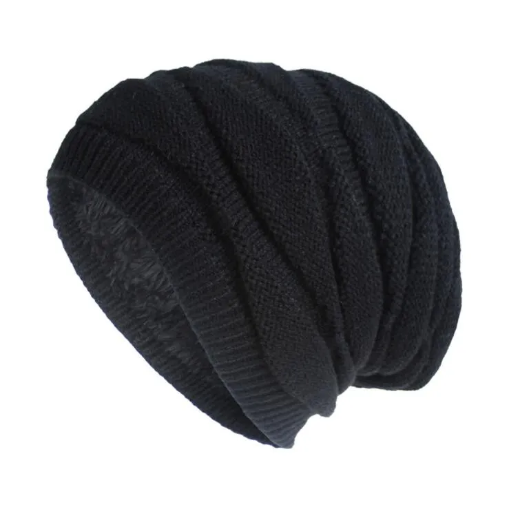 2020 Slouchy Baggy Beanie Knitted Cap Hat with Fleece Lining