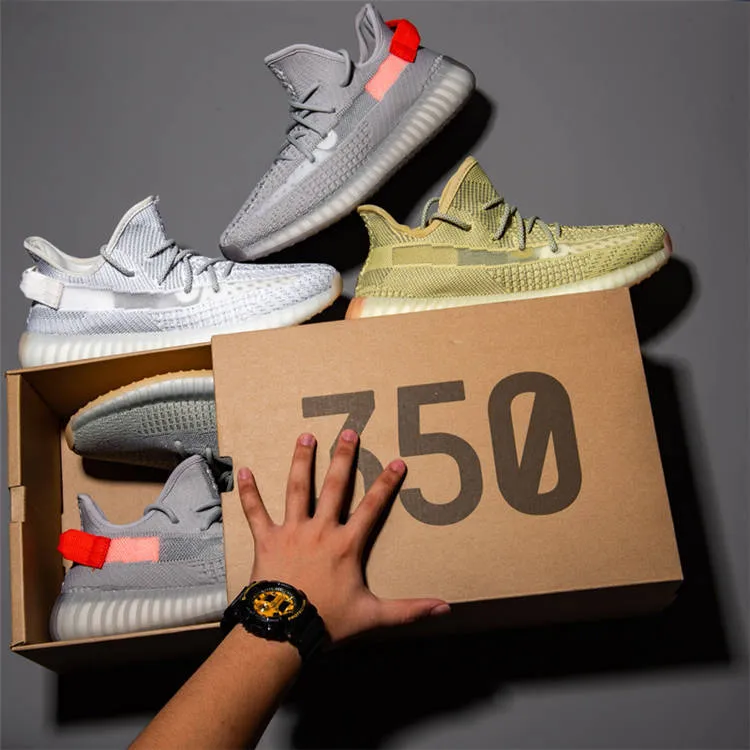2021 New Reflective Color Yeezy 350 V2 Men Casual Shoes Knitting Sepatu Sneakers Running Shoes for Women