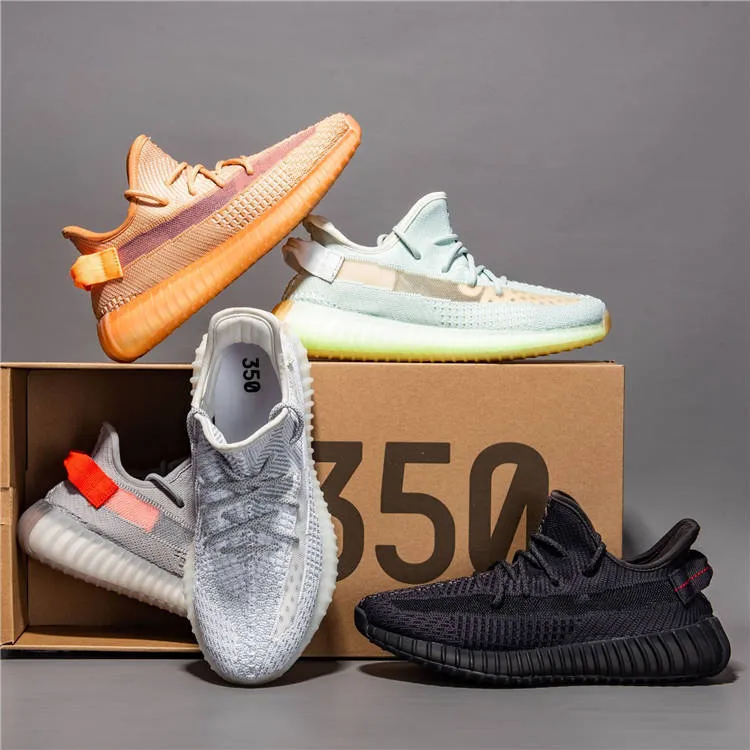 2021 New Reflective Color Yeezy 350 V2 Men Casual Shoes Knitting Sepatu Sneakers Running Shoes for Women