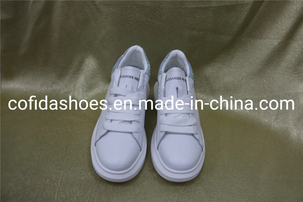 Attractive Diamonds Real Leather Lady Sneaker Shoe