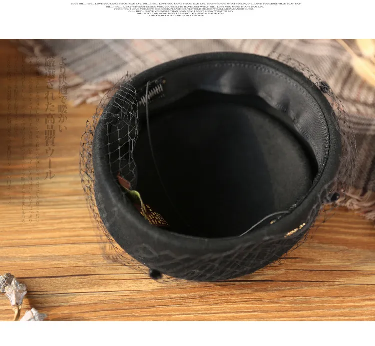 Autumn and Winter Merino Wool Beret Felt Hat Top Hat