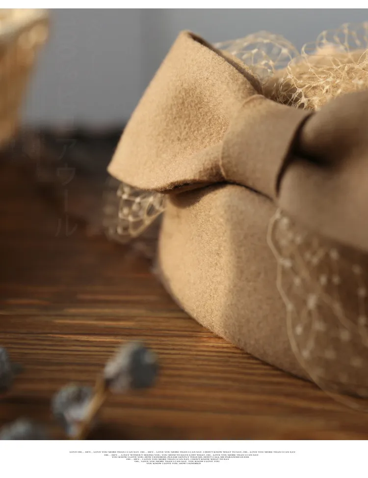 Autumn and Winter Merino Wool Beret Felt Hat Top Hat