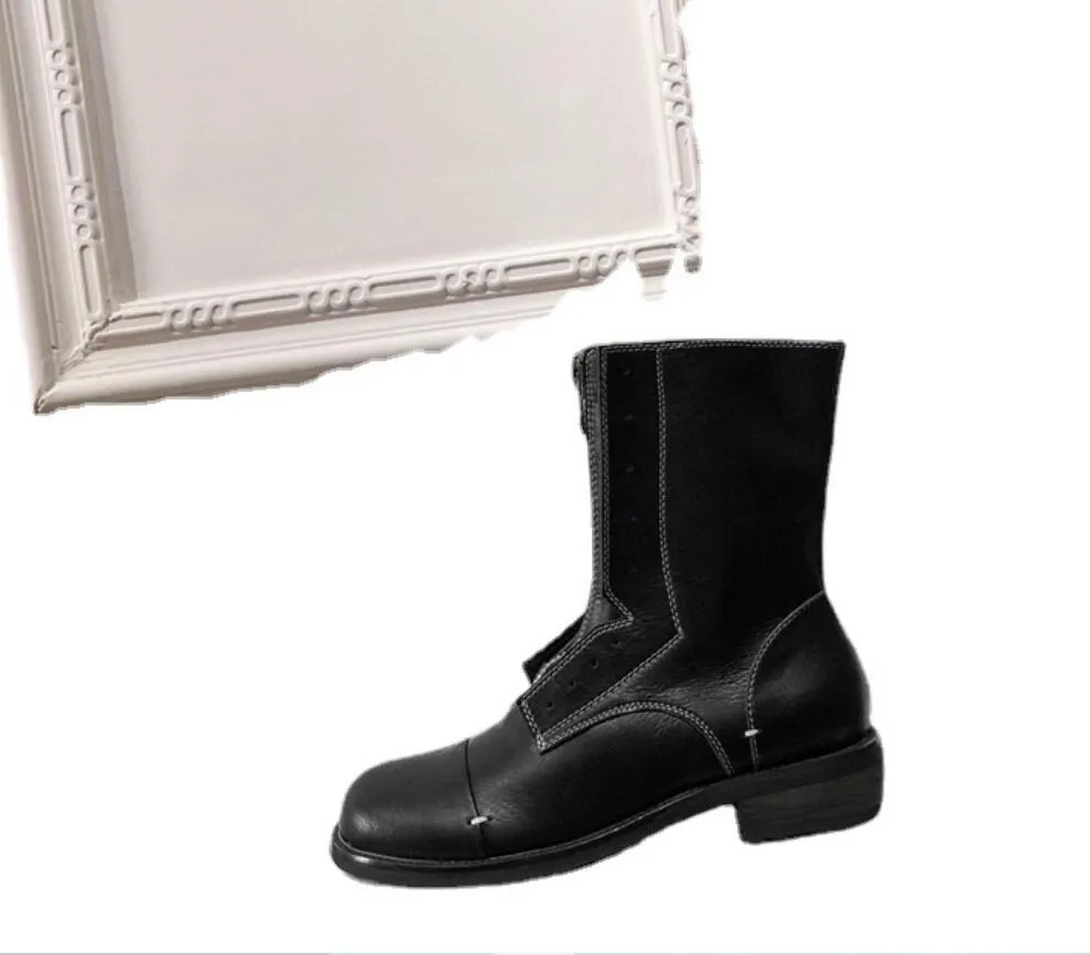 Black Color Short Boots Martin Boots Female British Style Boots Motorcycle Boots