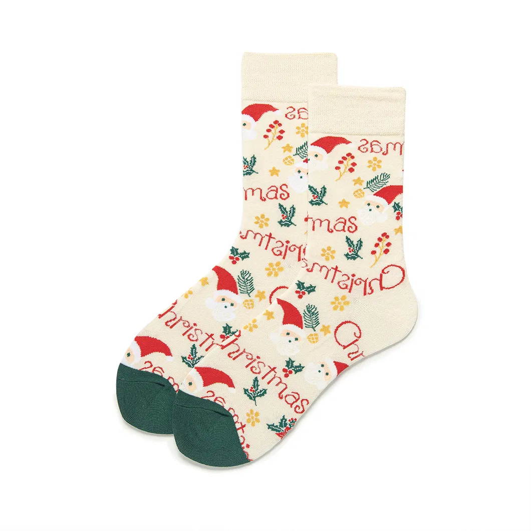 Christmas Socks Cute Illustration Santa Socks Christmas Tree Socks Medium Stockings