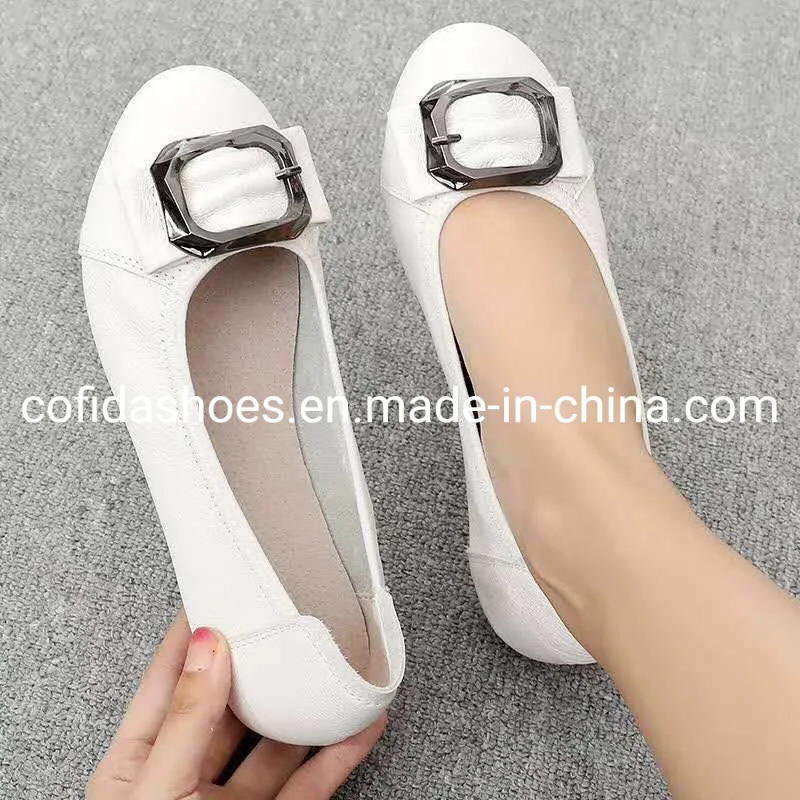 Classic Comfort Soft Leather Lady Ballerina Shoe