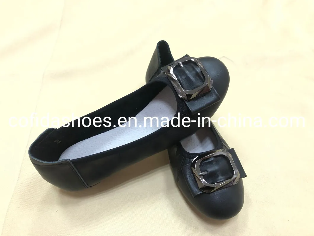 Classic Comfort Soft Leather Lady Ballerina Shoe