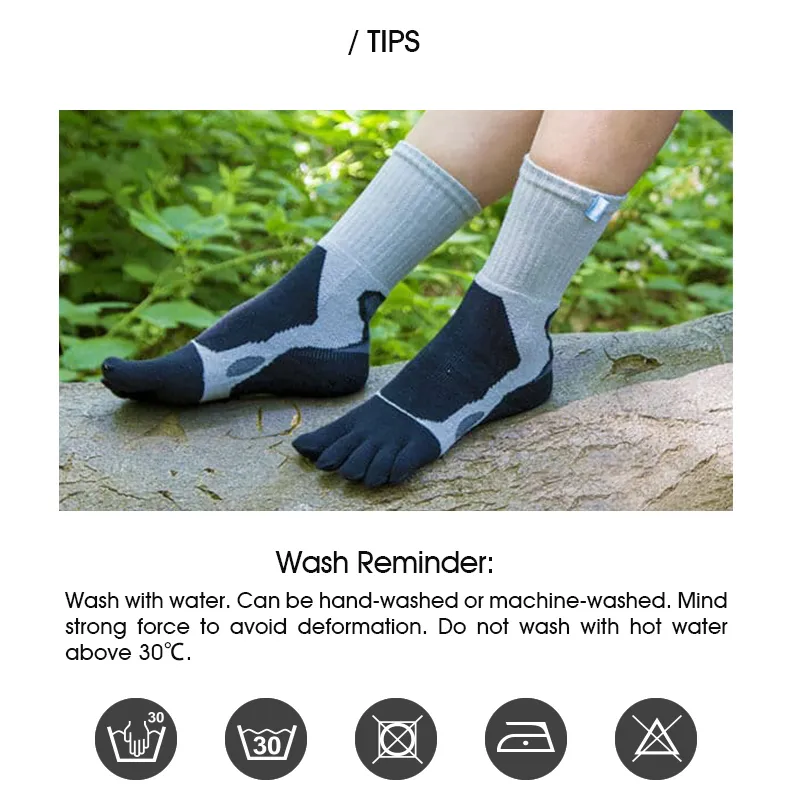 Comb Cotton Non Slip Coated Five Toe Sock