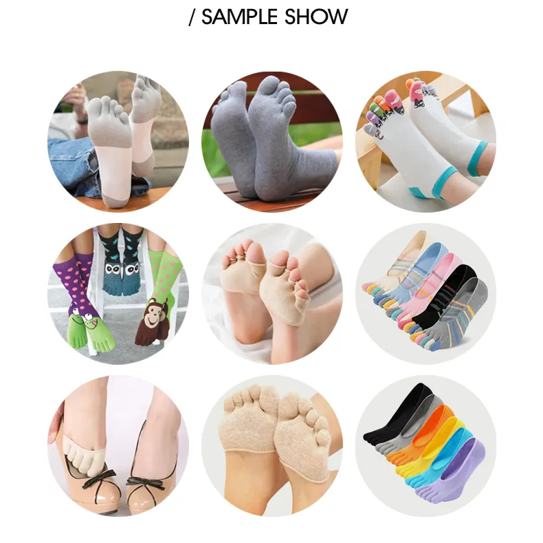 Comb Cotton Non Slip Coated Five Toe Sock