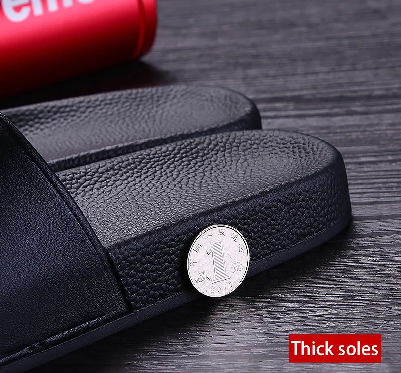 Custom Logo Women Slippers Men Plain Blank Slide Sandals Black Flip Flops Footwear Beach Sandals PVC Slippers