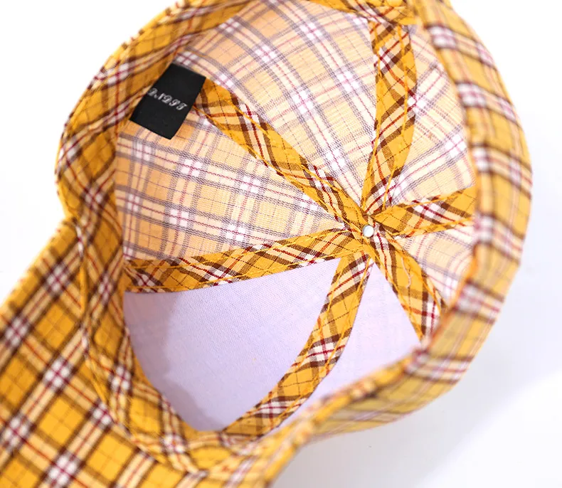 Custom Sport Cap Checked Cotton Baseball Cap, Colorful Hat 2