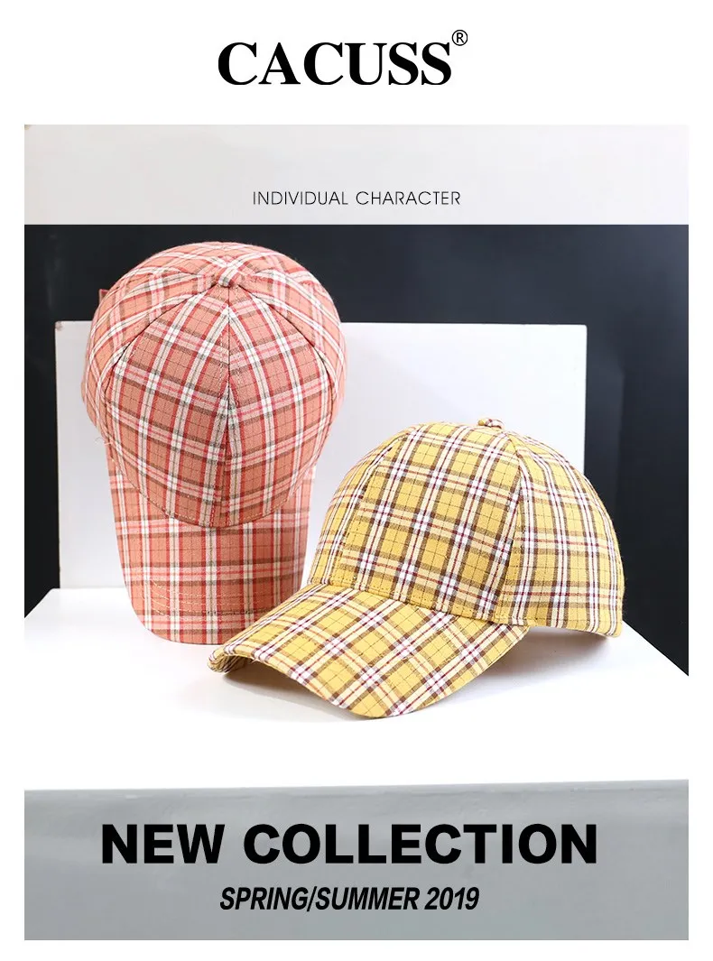 Custom Sport Cap Checked Cotton Baseball Cap, Colorful Hat 2