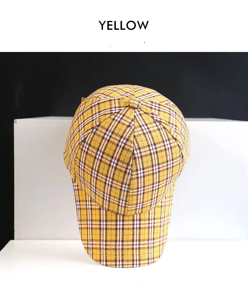 Custom Sport Cap Checked Cotton Baseball Cap, Colorful Hat 2