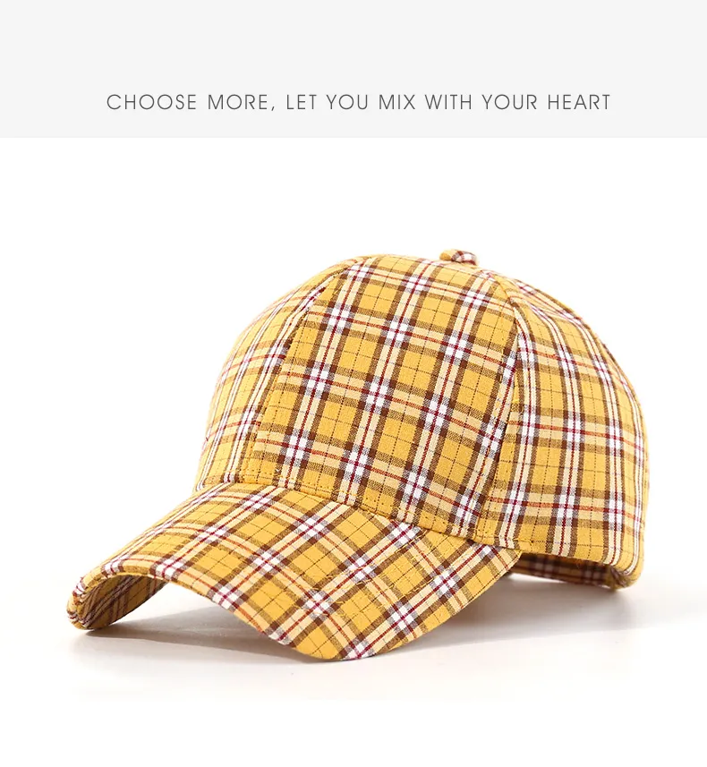 Custom Sport Cap Checked Cotton Baseball Cap, Colorful Hat 2