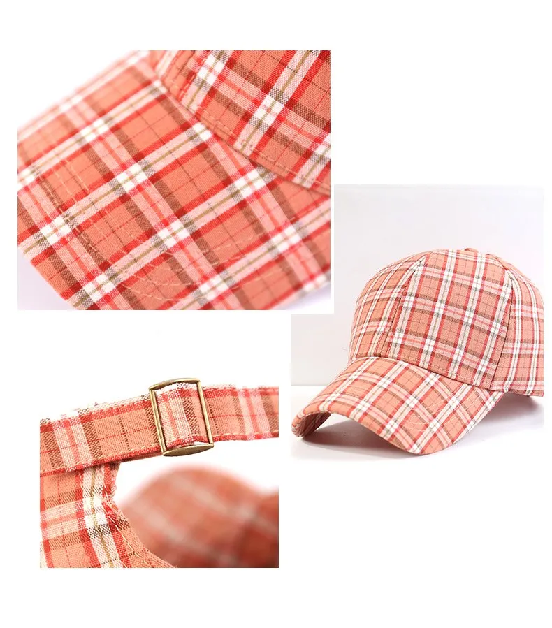 Custom Sport Cap Checked Cotton Baseball Cap, Colorful Hat 2