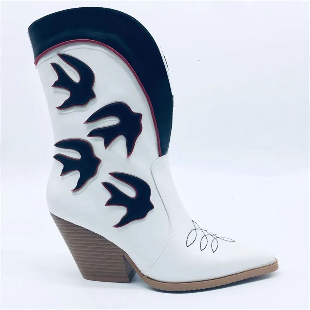 Fashion Women Shoes Ladies Shoes Designer Lady Ankle Chunky Heels Ladies Boots