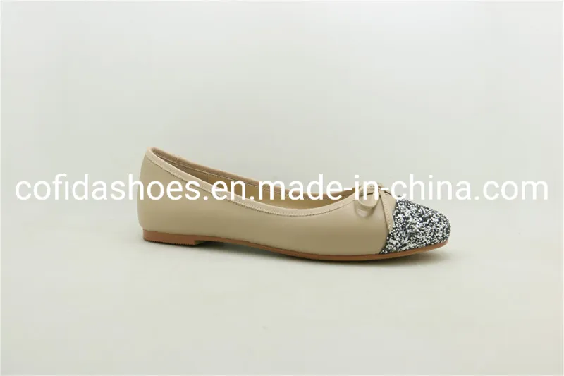 Flat Heel Leather Lady Ballet Shoes for Travelling