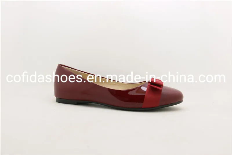 Flat Heel Leather Lady Ballet Shoes for Travelling