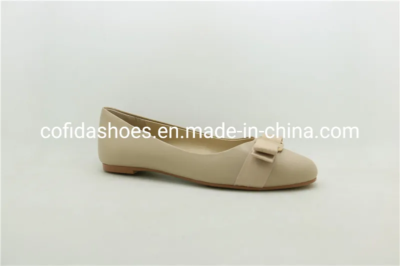 Flat Heel Leather Lady Ballet Shoes for Travelling