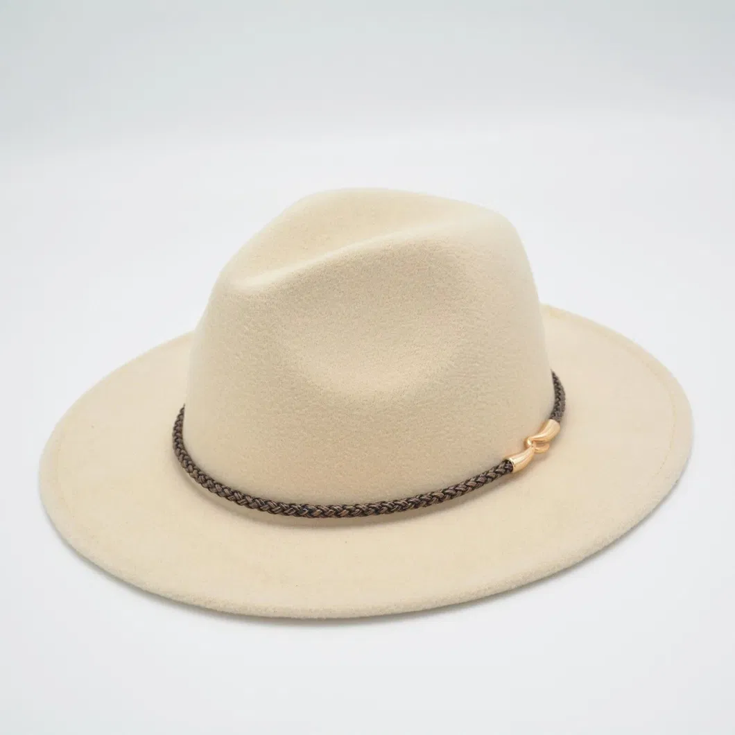 Good Price Unisex Dobby Plain Dyed Merino Wool Adults Fashion Hat with Brim