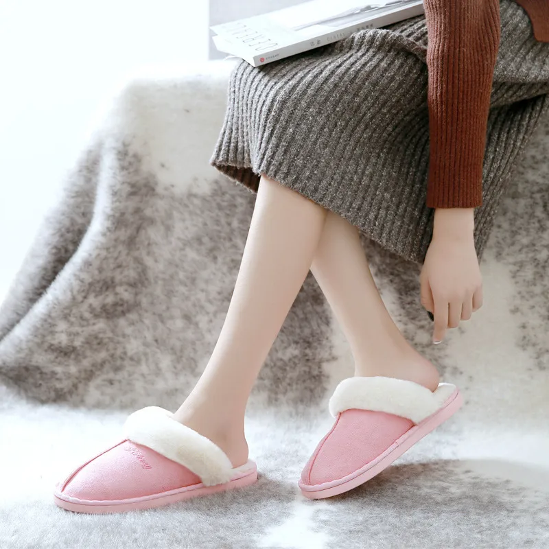 Hellosport Custom Hot Sales Winter Warm Fluffy Flexible Suede Sole Genuine Shearling Imitated Lamb Fur Slippers