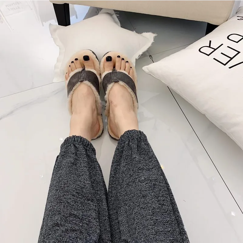 Hellosport Custom Indoor Shoes Furry Fur Slippers Sandals Fluffy Winter Warm Fur Slippers Men′ S