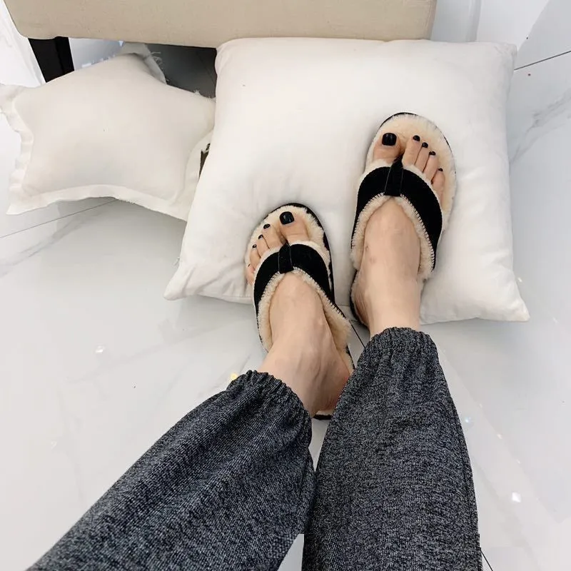 Hellosport Custom Indoor Shoes Furry Fur Slippers Sandals Fluffy Winter Warm Fur Slippers Men′ S