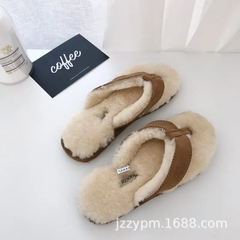 Hellosport Custom Indoor Shoes Furry Fur Slippers Sandals Fluffy Winter Warm Fur Slippers Men′ S