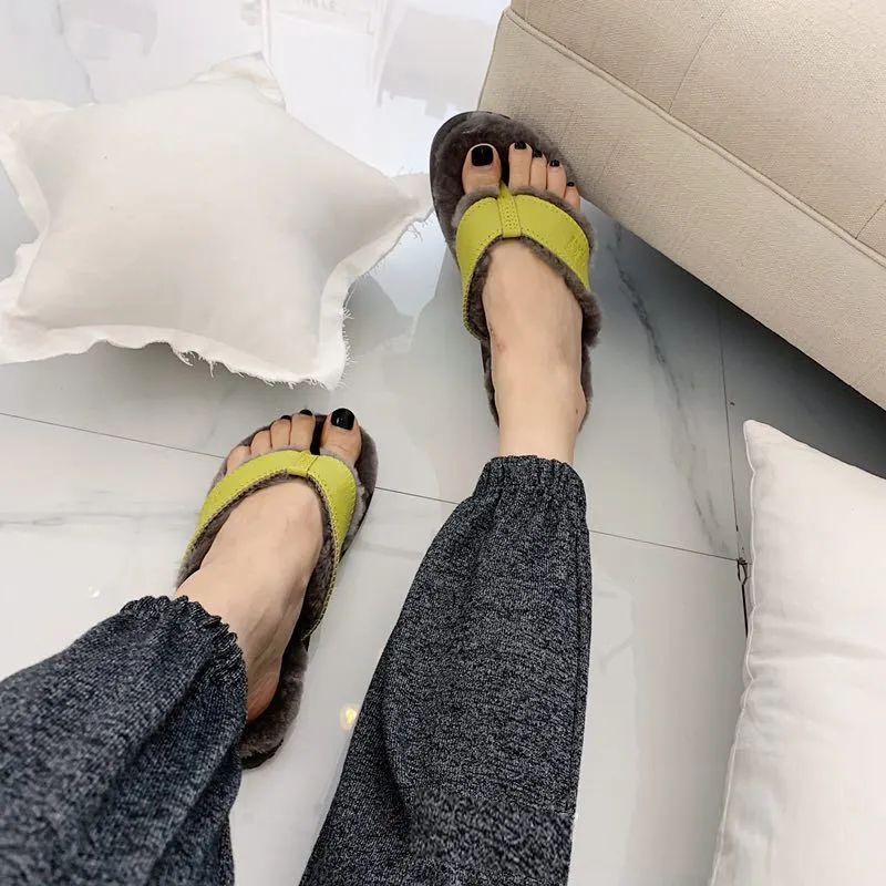 Hellosport Custom Indoor Shoes Furry Fur Slippers Sandals Fluffy Winter Warm Fur Slippers Men′ S