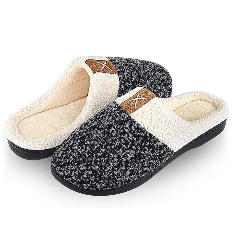 Hellosport Factory Winter Customized Plush Slippers House Indoor Home Slippers for Women and Man
