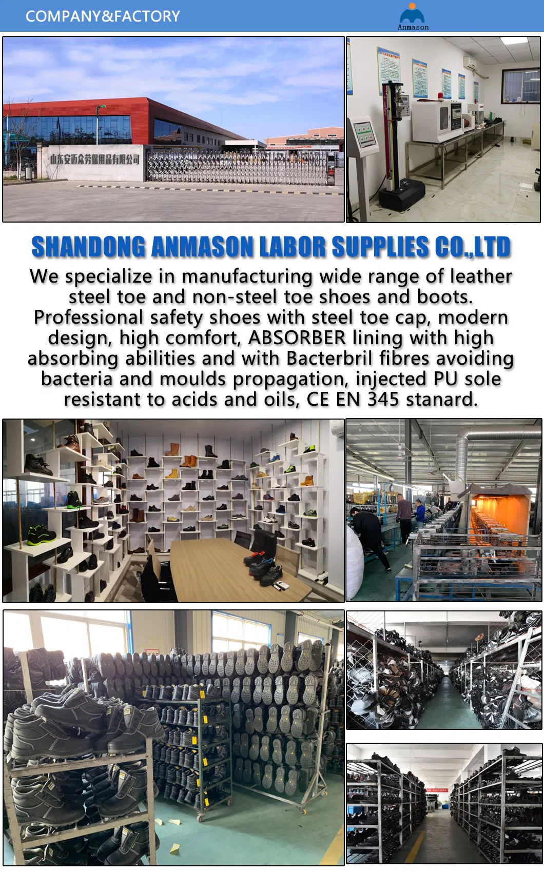 High Cut Genuine Leather Cattlehide Safety Shoes Working Shoes