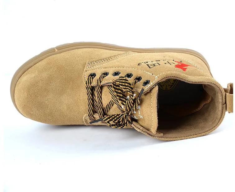 High Top Steel Ladle Head Anti Smashing Yellow Ox Tendon Bottom Safety Labor Protection Shoes