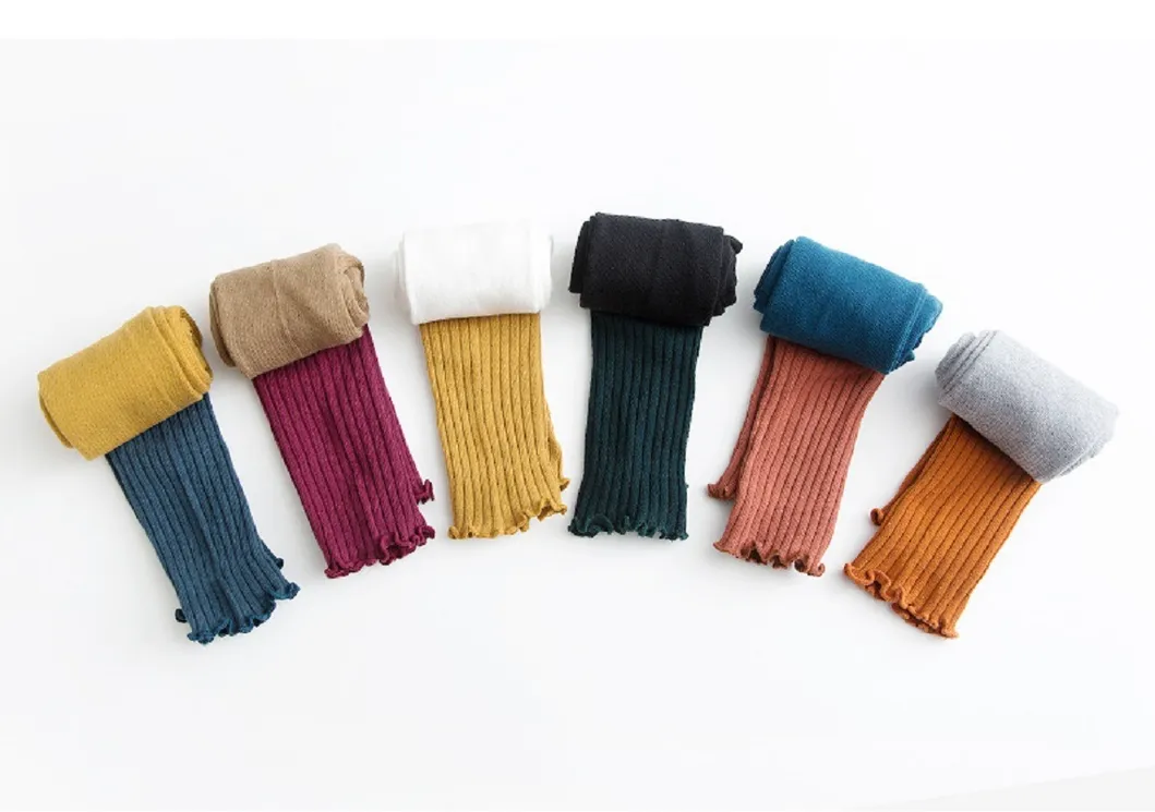Kids Ribbed Leggings Comfortable Girls Footless Tights Fashion Cable Knitted Warm Leggings Esg16237