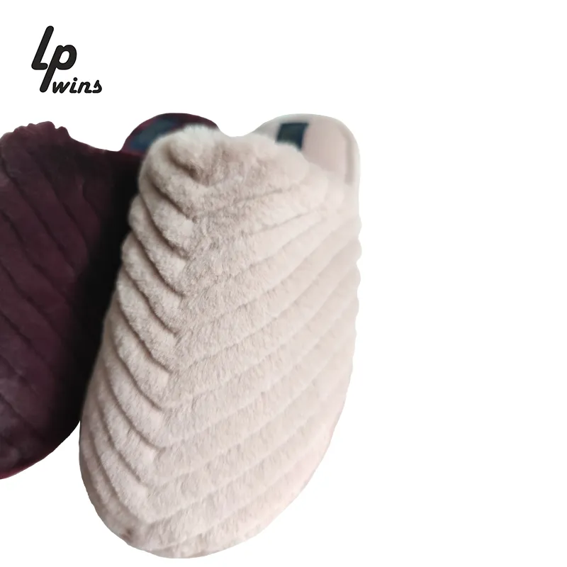 Lady Big Furry Slippers Flurry Fall Winter Fashion Suede Cotton Drag Non Slip Sole Fluffy House Slippers