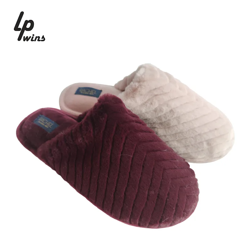 Lady Big Furry Slippers Flurry Fall Winter Fashion Suede Cotton Drag Non Slip Sole Fluffy House Slippers
