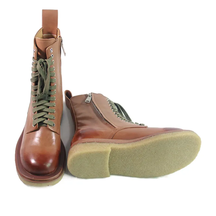 Latest Fashion Leather Martin Boots waterproof Warm Fur Inside Half Snow Boots for Women