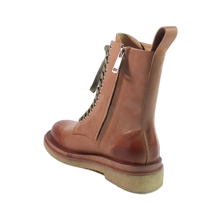 Latest Fashion Leather Martin Boots waterproof Warm Fur Inside Half Snow Boots for Women