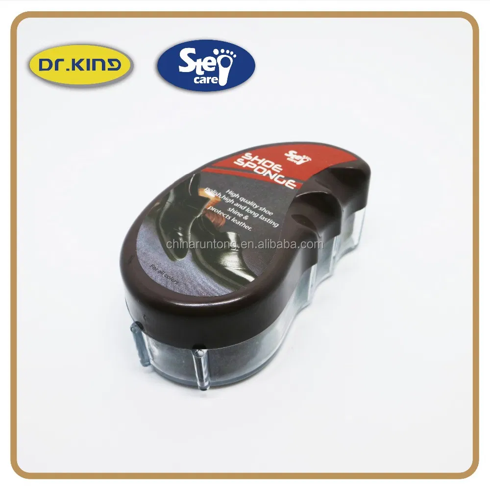 Leaf Shape Plastic Box Portable Shoe Shine Sponge Polisher