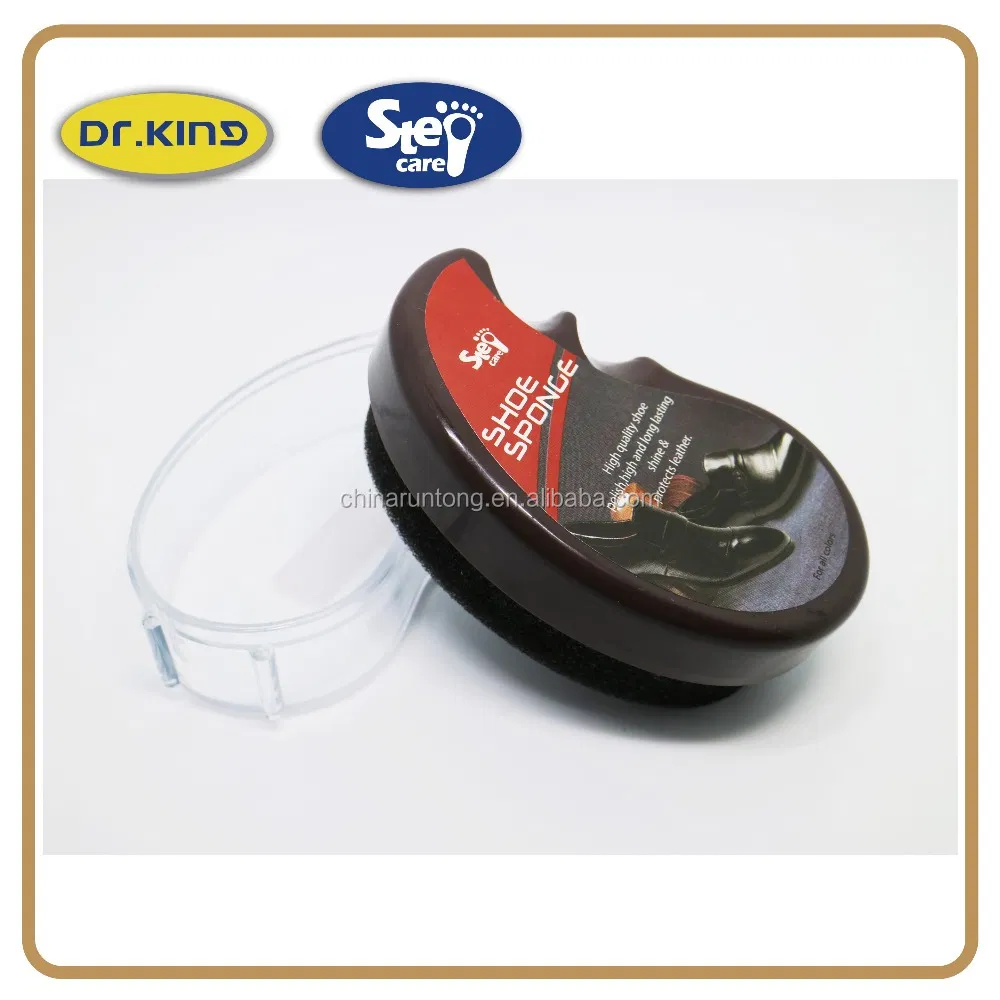 Leaf Shape Plastic Box Portable Shoe Shine Sponge Polisher