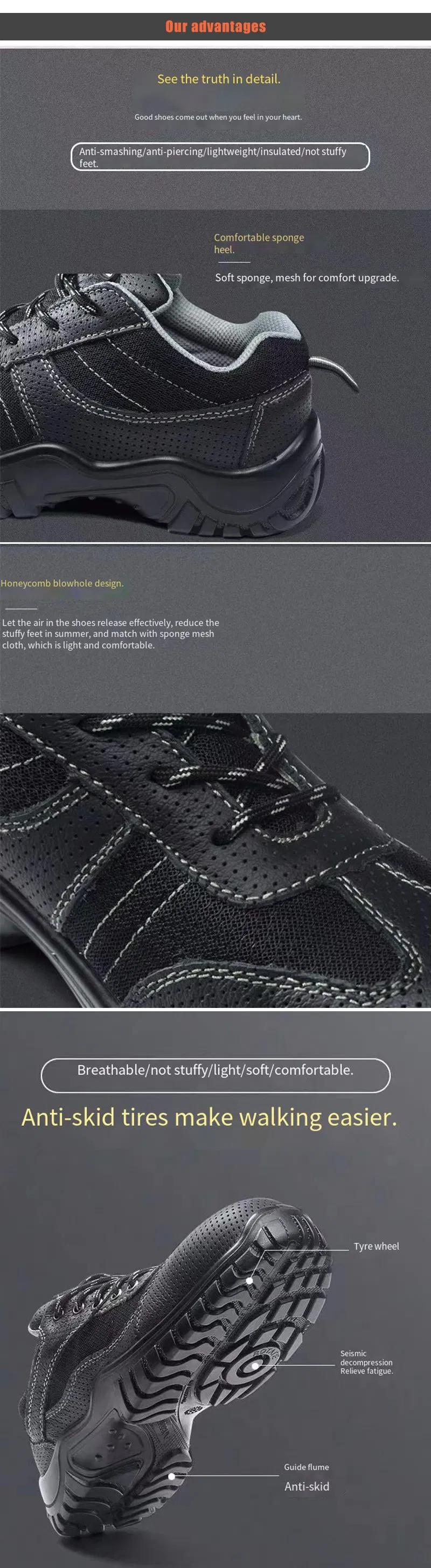 Leather Security Safety Shoes Security Boot Men