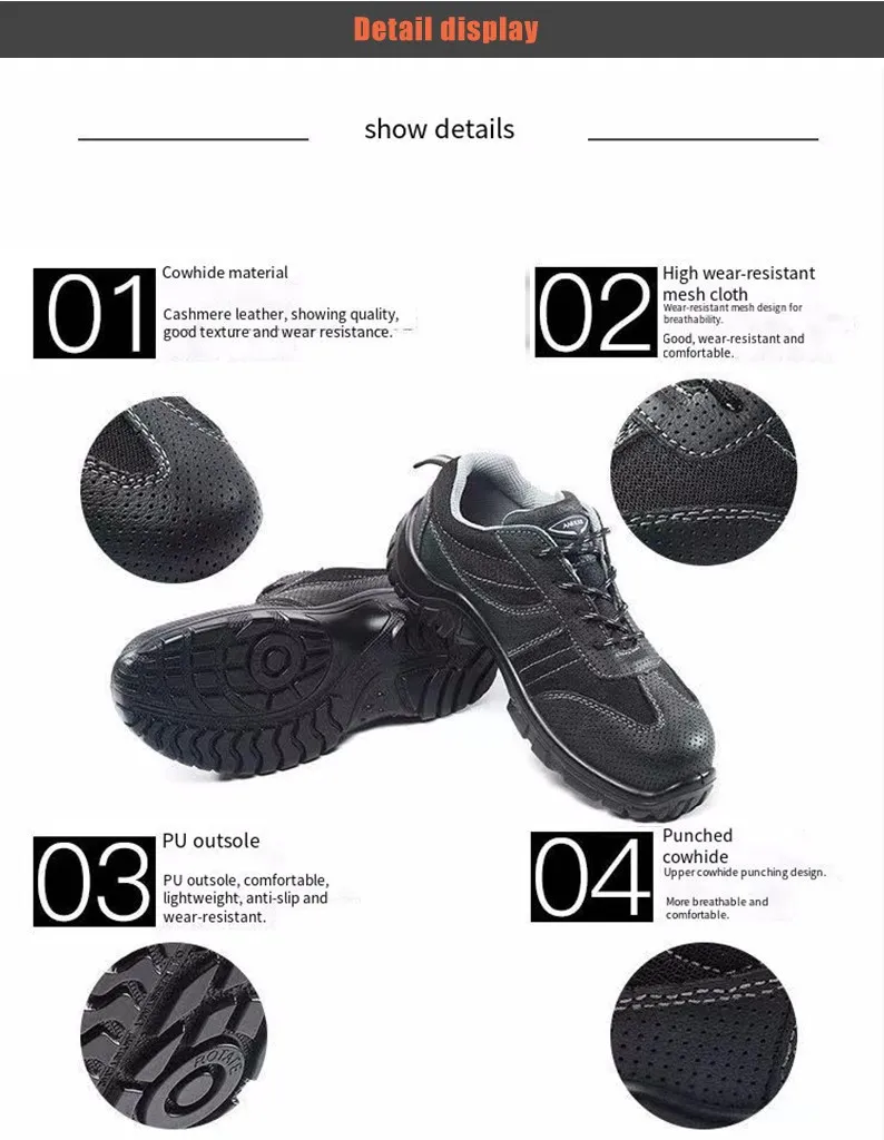 Leather Security Safety Shoes Security Boot Men