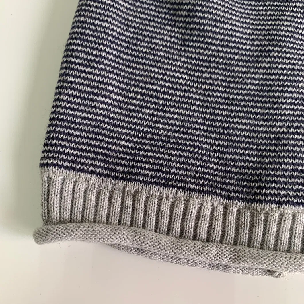 Lifestyle Stripe Knitted Brim-Curling Beanie