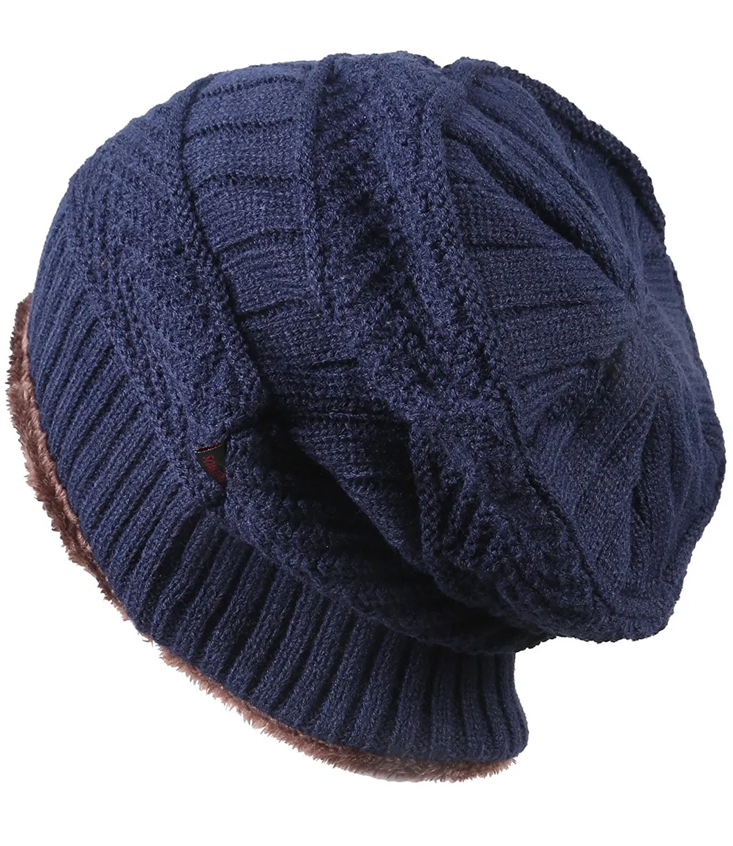 Men′s Winter Knitting Skull Cap Wool Warm Beanie Hat