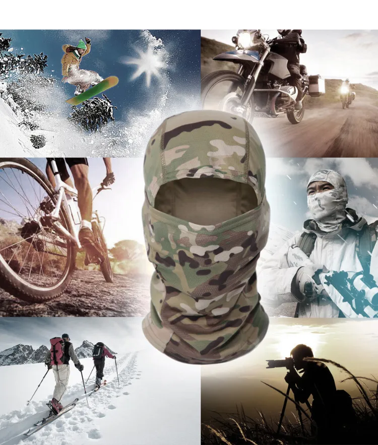 Men&Women Breathable Sun Protection Dust Proof Camouflage Full Face Mask for Outdoor Cycling/Riding/Skiing