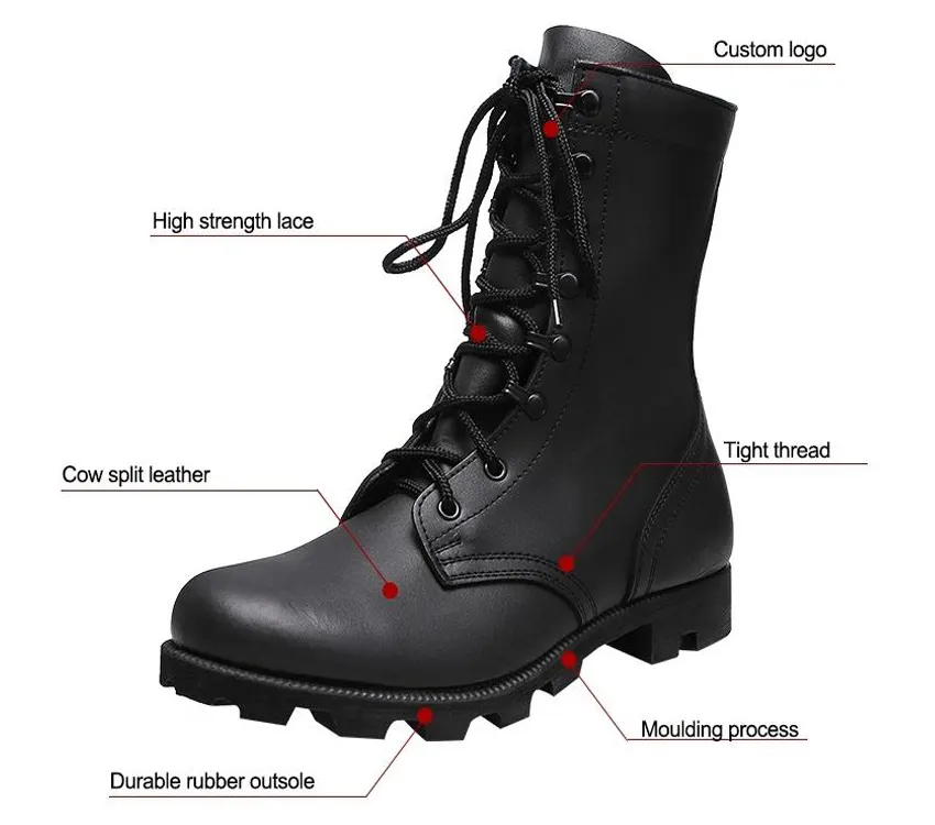 Military Style Leather Safety Light Weight Tactical Combat Boots