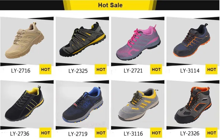 Rubber Outsole Leather Industrial Safety Work Shoes for Men