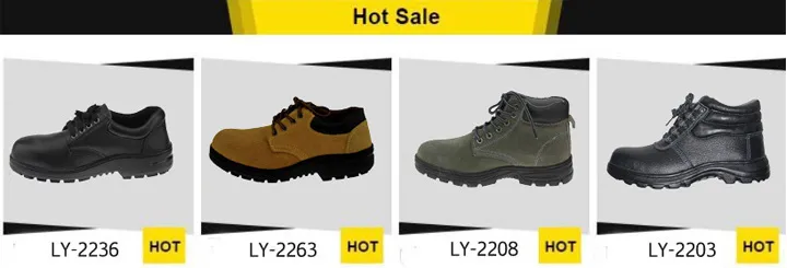 Rubber Outsole Leather Industrial Safety Work Shoes for Men